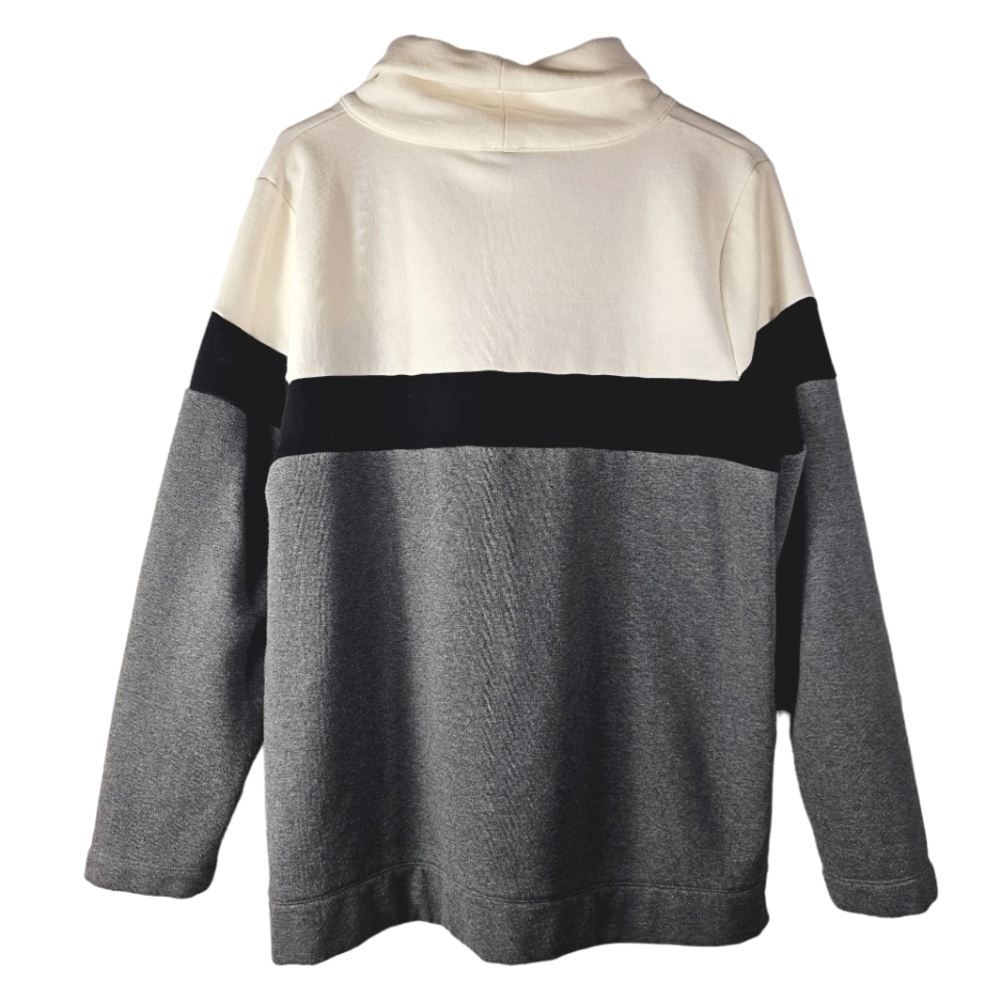 Talbots Cowl Neck Color Block Pullover Sweatshirt L - Picture 4 of 8